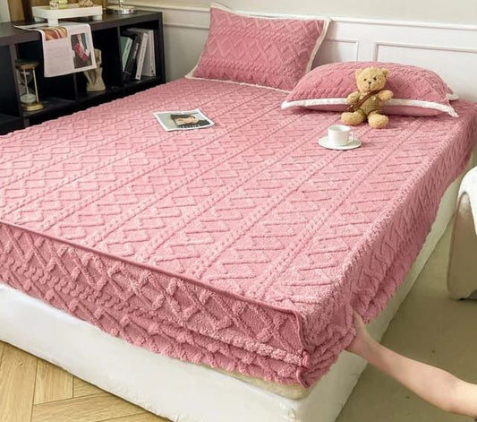 3-Piece Geometric Mattress Protector Set