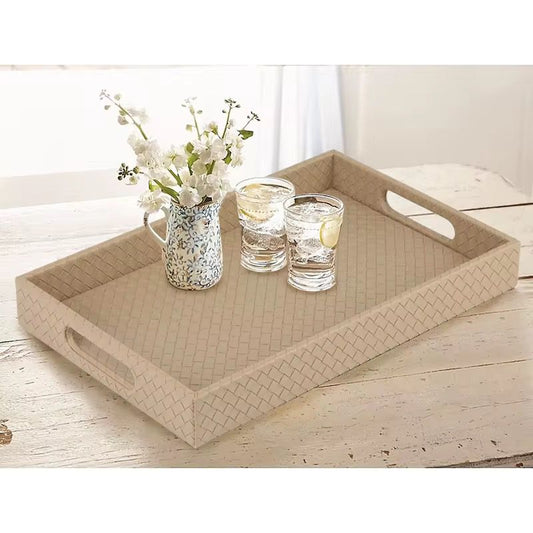 2pc Leather Tray Set